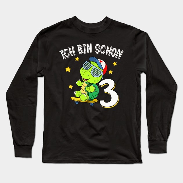 Coole Kinder Schildkröte 3. Geburtstag Long Sleeve T-Shirt by Foxxy Merch